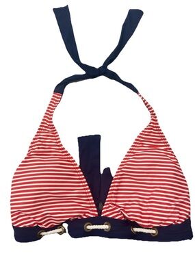 Tommy Hilfiger Navy, Red & White Striped Swim Bikini Top